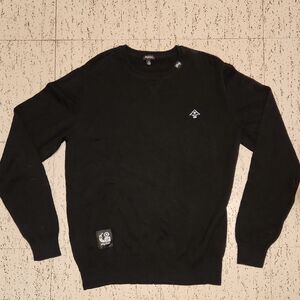 Lrg Lifted Research Group Black Knit Pullover Crewneck Sweater Vintage Y2K